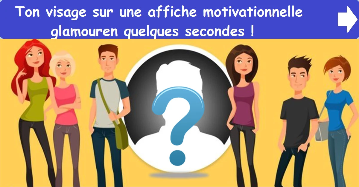 Ton visage sur une affiche motivationnelle glamour en quelques secondes !