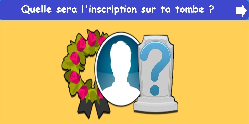 Quelle sera l'inscription sur ta tombe ?