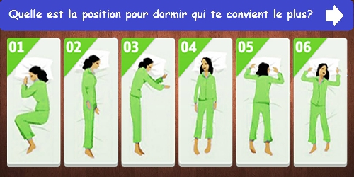 Quelle est la position pour dormir qui te convient le plus?